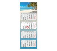 Timr Calendario da 4 mesi 2026 - Calendario da parete 4 mesi con cursore - 90 cm calendario quattro mesi multilingue D/GB/F/ES I motivo spiaggia I tr313