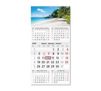 Timr Calendario da 5 mesi 2026 - Calendario da parete 5 mesi con cursore - 60 cm calendario cinque mesi multilingue D/GB/F I motivo Caraibi I tr365