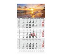 Timr calendario tre mesi 2026 panoramica annuale - 53 cm - Internazionale multilingue DE/GB/FR/IT/ES/NL - calendario da parete con cursore - motivo tramonto I tr343