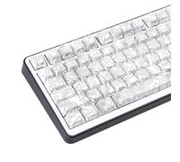 TIMSEKER 131 tasti topografici bianchi, copritasti Dye Sub PBT, set di keycap personalizzati con profilo ciliegio, stampa laterale fresca lucentezza attraverso i keycaps spessi tasti con profilo