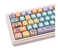 TIMSEKER 135 tasti a tema procione, set di keycap in materiale PBT, set di keycap con profilo FOA, copritasti rotondi multicolore per tastiere meccaniche con layout ANSI 61/87/96/98/104/108