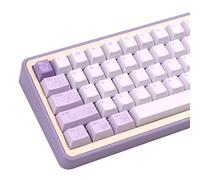 TIMSEKER Keycap minimalista carino PBT, colore viola chiaro profilo ciliegia tappo chiave personalizzato per tastiera meccanica da gioco, 130 tasti sublimazione Keycap Set