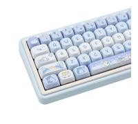 TIMSEKER Keycaps per criceti celesti kawaii, copritasti con profilo MOA in PBT spesso, copritasti personalizzati a sublimazione del colore, 132 tasti design bianco e blu per layout ANSI Tastiera