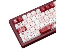 TIMSEKER PBT Keycap Set 145 tasti Cherry Profile Retro Butterfly Theme Dye Sublimazione Keycaps Bianco Rosso Rosa Accessori da gioco personalizzati Adatto per 61/64/87/104/108 Tastiere Meccaniche