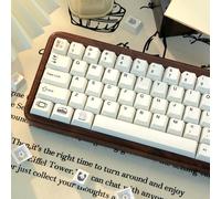 TIMSEKER Set di 130 tasti minimalisti in PBT bianco - tasti a sublimazione del colore del profilo ciliegio per tastiera meccanica con layout ANSI, include tasti colorati