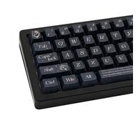 TIMSEKER Set di 133 tasti personalizzati in PBT, copritasti con profilo Dye-Sub Cherry, eleganti keycaps blu navy rosa, copritasti con fiore nero sapore artistico per tastiera meccanica Cherry Mx