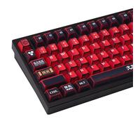 TIMSEKER Set di 137 tasti Manga Anime Keycaps in PBT nero rosso, profilo ciliegia, design disegnato a mano personalizzato Dye-Sub, compatibile con tastiere meccaniche layout ANSI