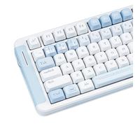 TIMSEKER Set di keycap carino blu e bianco PBT, sublimazione del colore profilo FOA rotondo keycap per tastiera da gioco meccanica ANSI ISO Layout, 145 tasti