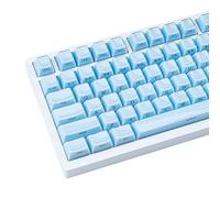TIMSEKER Tastiera in gelatina blu personalizzata con texture ondulata, keycap con stampa laterale ciliegia a doppio colpo per tastiera meccanica da gioco, 142 tasti, superficie acrilica liscia e