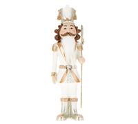 TIMSTOR Schiaccianoci Nutcracker Soldatino Bianco Oro 22cm Resina