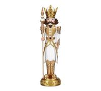 Timstor Soldatino Schiaccianoci di Natale con LED 50cm Poliresina Bianco Oro