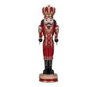 Timstor Soldatino Schiaccianoci di Natale Nutcracker 35,5cm Poliresina Rosso e Oro