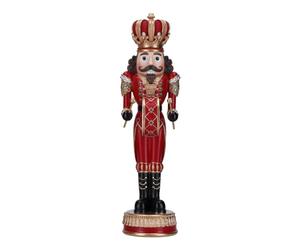 Timstor Soldatino Schiaccianoci di Natale Nutcracker 35,5cm Poliresina Rosso e Oro