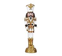 TIMSTOR Soldatino Schiaccianoci di Natale Nutcracker 35cm Poliresina Bianco e Or