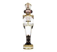 TIMSTOR Soldatino Schiaccianoci di Natale Nutcracker 35cm Poliresina Bianco e Or