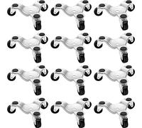 Timtin 12 Pcs Furniture Moving Dolly Set, 3 Wheel Steel Tri Dolly Heavy Duty Movers Mobile Rollers, Triangle Swivel Caster Easy Moving Tool for Home Furniture, Appliance, 6 Inch, 200 lbs Capacity