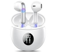 TIMU A10-1White Auricolari Bluetooth 5.4 Stereo HiFi, 4 Mic ENC, 50 Ore, Touch Control, IP7 Impermeabile, Bianco