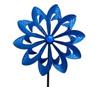TIN DREAMS FACTORY | Girandola per Giardino - Mulino in Metallo Blu Resistente - Decorazione Originale per Esterni - Giardino, Patio e Terrazza - Ornamento Decorativo Girevole con Movimento Fluido