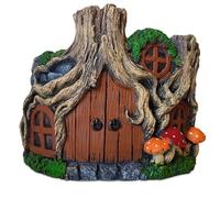 TIN DREAMS FACTORY | Vaso Casa Hobbit in Cemento Dipinto a Mano - Fioriera Decorativa per Piante Grasse, Bonsai e Fiori - Vaso Fantasy da Esterno e Interno - Idea Regalo Originale