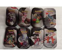 Tin Pokemon Luce Nera Fuoco Bianco.Set completo 8 pz sigillati