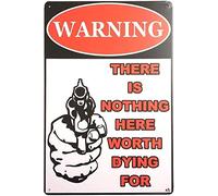 Tin speaking Targa in metallo 20,3 x 30,5 cm Warning There is Nothing Here Worth Dying for Retro Vintage Bar Tin Sign