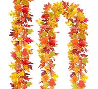 TINA 2 Pezzi Ghirlande di Foglie d'Acero Artificiali Ghirlanda Autunnale 1,72m Ghirlanda di Foglie Autunnali Decorazione Autunnale per Interni o Esterni Ghirlanda D'acero Autunnale per Feste Halloween
