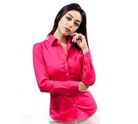 Tina Ferrà Camicia Donna Tinta Unita Popeline Elastan, Camicia a Bottoni Maniche Lunghe da Donna Camicia Artigianale Elegante con Collo Italiano, 100% Made in Italy