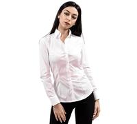Tina Ferrà Camicia Donna Tinta Unita Popeline Elastan, Camicia a Bottoni Maniche Lunghe da Donna Camicia Artigianale Elegante con Collo Italiano, 100% Made in Italy