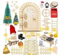 TINA Set di 55 porte del gnomo, accessori per Natale, porta del gnomo con luce gnomo, set di gnomi di Natale, set completo di Natale, decorazione natalizia, regalo fai da te per Natale