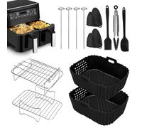 TINA.WIN Accessori Per Friggitrice Ad Aria Ninja Foodi Dual Zone Af400eu，Philips Hd9260/Hd9263，Dessini Italy 6.5l，13 Accessori Contenitori Per Airfryer