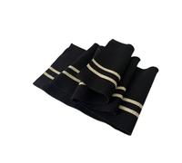 TinaKim Tessuto a costine nero e oro a righe elasticizzate, 91,4 x 15,2 cm, per polsini, colletti, giacche, cinture con cappuccio, cucito fai da te e creazione di abbigliamento
