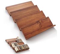Tinamo Portaspezie in acacia, organizer per cassetti, vassoio in legno, organizer per armadio, scaffale per riporre le spezie, organizer a 4 ripiani per cassetti (confezione da 4 in legno di acacia)