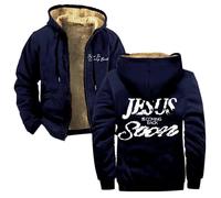 TINASI Josiah Queen Jesus Is Coming Back Soon Felpa con cappuccio con cerniera Giacca Parka Unisex Manica Lunga Streetwear Cappotto, Marina Militare, 3XL