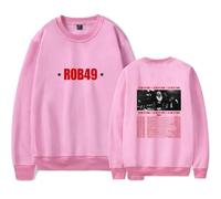 TINASI Rob49 Let Me Fly Tour 2025 Merch Felpa Unisex Casual Girocollo Manica Lunga Pullover Vestiti, rosa, XS