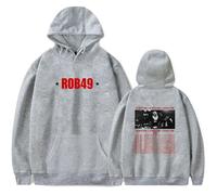 TINASI Rob49 Let Me Fly Tour 2025 Merch Felpe con cappuccio Unisex Casual Felpa a maniche lunghe Vestiti, Grigio, XS