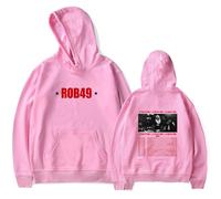 TINASI Rob49 Let Me Fly Tour 2025 Merch Felpe con cappuccio Unisex Casual Felpa a maniche lunghe Vestiti, rosa, XXS