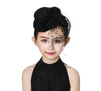 TINAYAUE Cappello da bambina a forma di camelia a cilindro, stile retrò, fascinatore, per bambini, mini fermaglio per capelli, con clip per capelli, per feste di tè, chiesa, Schwarz, Taglia unica