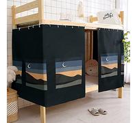 TINAYAUE Studenti Dormitorio Letto a Castello Tenda Ombreggiante, Cabina, a prova di luce Panno traspirante Tende oscuranti, protezione della privacy Pannello per letto singolo, Luna Notte 115*200Cm