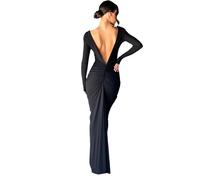 tinbarry Abito da Sera Lungo Donna con Spalline Sottili Abito Maxi Aderente Senza Schienale Abito Estivo Senza Maniche Elegante Abito a Portafoglio Abito a Coda di Pesce Abito da Festa da Cocktail
