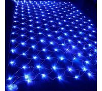 TINBOSE Luci A Stringa For Esterni, Giardino, Fata, 8 Modalità, Filo Di Rame For Decorare, Cortile, Albero, Natale(Blau,1.5m x 1.5m 96led)
