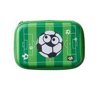 Tinc Astuccio luminoso a tema campo da calcio, con cerniera, scomparti, custodia rigida, luci LED