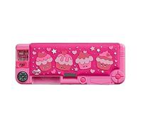 Astuccio con personaggio Tinc Mallo rosa | Scomparto estraibile con pulsante | Include matita con parte superiore in gomma, penna a sfera e righello da 15 cm | per la scuola (SNPCMAPK)