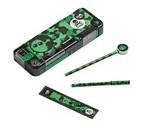 Tinc - Astuccio Scolastico a Scomparti Hugga - Custodia Rigida Pop Out con Temperino Integrato Penna a Sfera Matita e Righello - Organizzazione Scolastica per Bambini - Verde