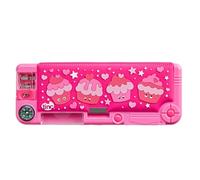 Tinc - Astuccio Scolastico a Scomparti Mallo - Custodia Rigida Pop Out con Temperino Integrato Penna a Sfera Matita e Righello - Organizzazione Scolastica per Bambini - Rosa