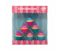 Tinc Cupcake Eraser Collection Set per bambini | Include 6 gomme | Correggere facilmente gli errori | Ideale per l'uso a scuola e per i compiti di casa | Per ragazzi e ragazze | Cancelleria