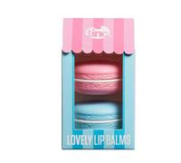 Tinc - Duo di Balsami Labbra Macarons Golosi - Idratanti Profumati a Vaniglia e Fragola - Accessorio Bellezza Divertente per Borsa - Blu e Rosa - Confezione da 2