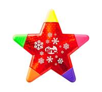 Tinc - Evidenziatore Multicolore 5 in 1 Stella - Penna Compatta con Coperchi Vivaci - Accessorio di Cartoleria Divertente e Pratico - Rosa, Arancione, Verde, Giallo, Viola