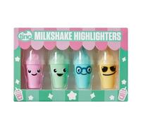 Tinc - Evidenziatori Milkshake Fantasia - Set di Pennarelli dai Colori Vivaci Giallo Verde Blu e Rosa - Accessorio di Cancelleria Divertente per Scuola e Ufficio - Multicolore - Set di 4