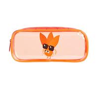 Tinc Grazioso Astuccio in PVC Trasparente Arancione | Borsa da Viaggio e Trucco | Astuccio per Cosmetici | Astuccio Grande capacità | Perfetto per Scuola, compiti, Viaggi, Pigiama Party