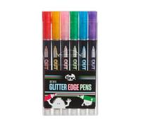 Tinc, Penne Gel Liquide Profumate alla Frutta, Set di 6, Colori Vivaci Rosso, Rosa, Viola, Blu, Verde, Giallo, Inchiostro Scintillante, Per Bambini, Scrittura Creativa